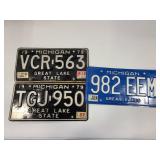 Three Michigan license plates