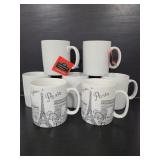 Collection of seven giant ceramic mugs