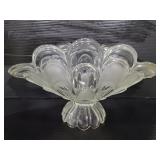 Vintage glass fan shaped fruit bowl