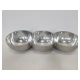 Cast metal divided serving dish