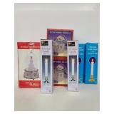 Christmas globe, snowmen & electric candles