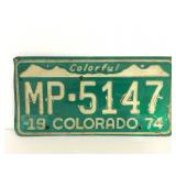 1974 Colorful Colorado license plate