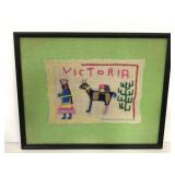 Framed homemade "Victoria" stitched piece