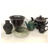 Pottery made and ceramic swirl pitchers/ bowls