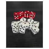 Red and white dice collection