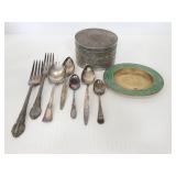 Vintage tin, dish and cutlery