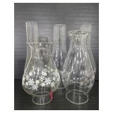 Vintage glass oil lamp shades