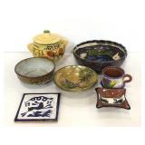 Lot of assorted colorful ceramic & pottery pieces