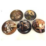 Five Norman Rockwell decorative plates