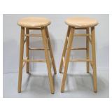 Pair of wood bar stools