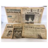 Vintage Apollo, astronaut, and space newspapers