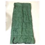 Fleece lined green sleeping bag