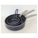 Set of 4 Blue Diamond pans