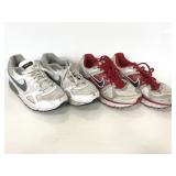 Two pairs of Nike running shoes