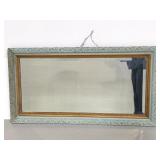 Ornate painted wood framed vintage wall mirror