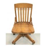 Murphy Chair vintage wood rolling bankers chair
