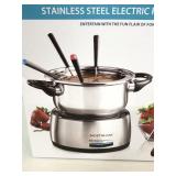 Nostalgia stainless steel electric fondue pot