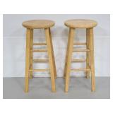 Pair of wood bar stools