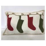 Decorative stocking through pillow