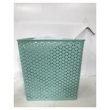 Plastic basket with curtains
