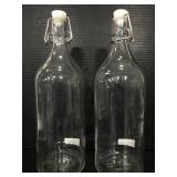 Pair of IKEA glass bottles