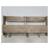 Rustic wood mail organizer with hooks