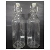 Pair of glass Ikea bottles