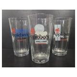Trio of Applebees Detroit Lions glasses