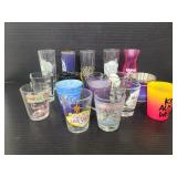 Collection of assorted shot glasses