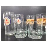 Beer and whiskey glasses