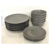 Room Essentials stoneware gray dish set