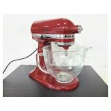 Red KitchenAid electric mixer
