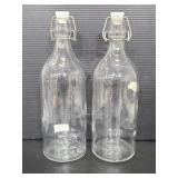 Pair of Ikea glass bottles