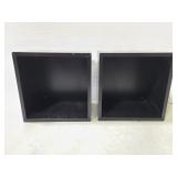 Pair of black Ikea cube storage cubbies