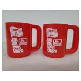 Two vintage Mr. Steak restaurant promo mugs