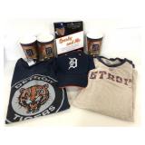 Vintage Detroit Tigers T-shirt, hat, cups, & book