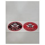 Two Outer Banks pirate skull stickers