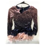 Girls sequins and feather dance costume