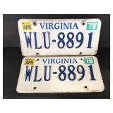Two Virginia license plates