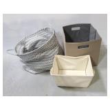 One laundry hamper & 2 fabric storage cubes