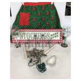 Christmas apron, sign, glasses, centerpiece,&Star