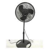 Black adjustable oscillating fan