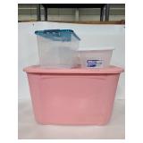 Bella 19 gal storage bin and small bins