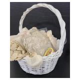 Basket of assorted doilies