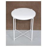 White metal circle Ikea end table
