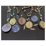 Vintage clay charm beaded necklaces