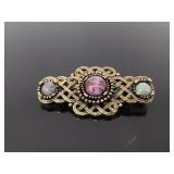 Three stone celtic vintage pin