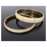 Vintage brass bone/stone bangles