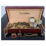 Vintage mens jewelry in Eyetailor box