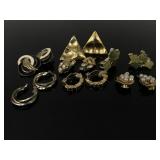 Collection of vintage gold tone earrings